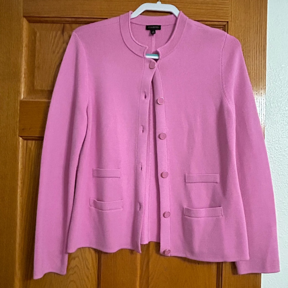 Talbots Button Down Sweater With Two Front Pocket… - image 1
